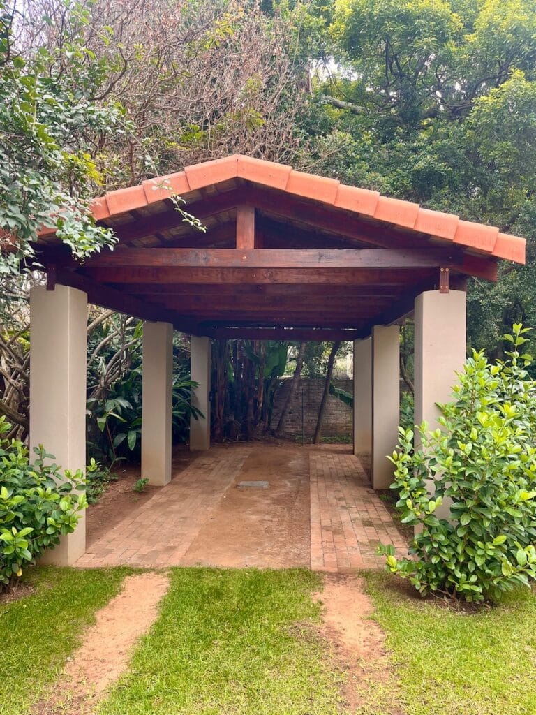 Covered parking bay