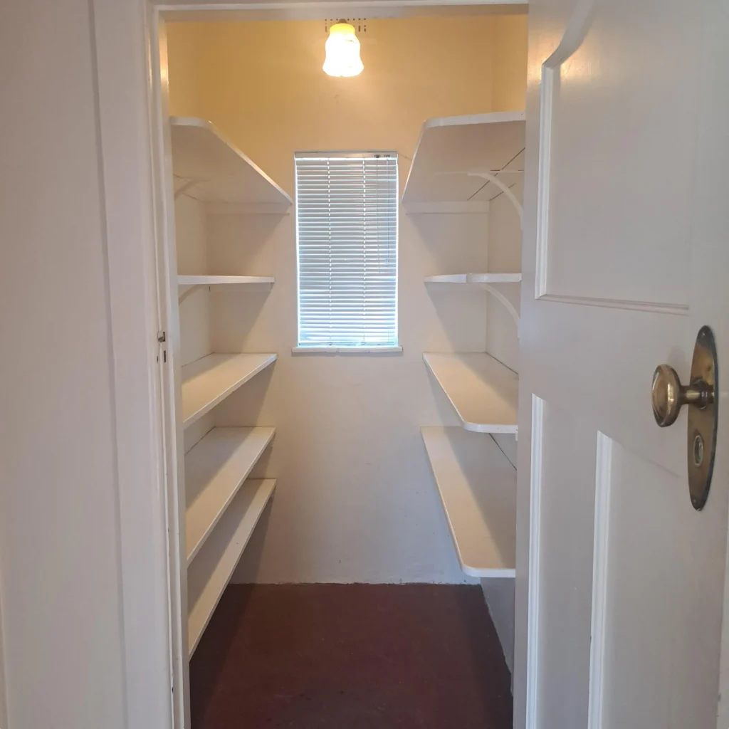 6m³ of enclosed storage with shelving, on upper floor of secure home